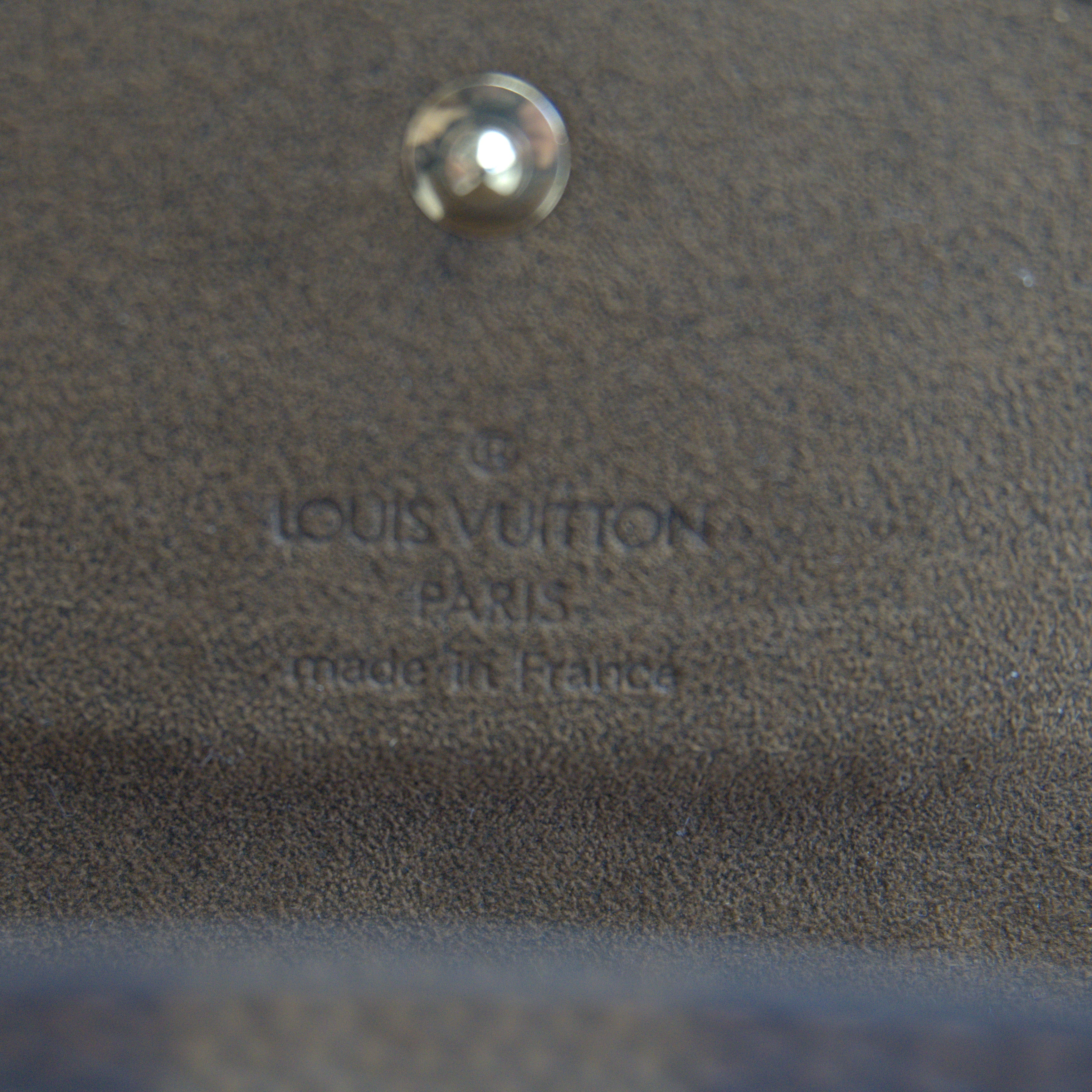 Louis Vuitton Brown Damier Compact Wallet interior detail