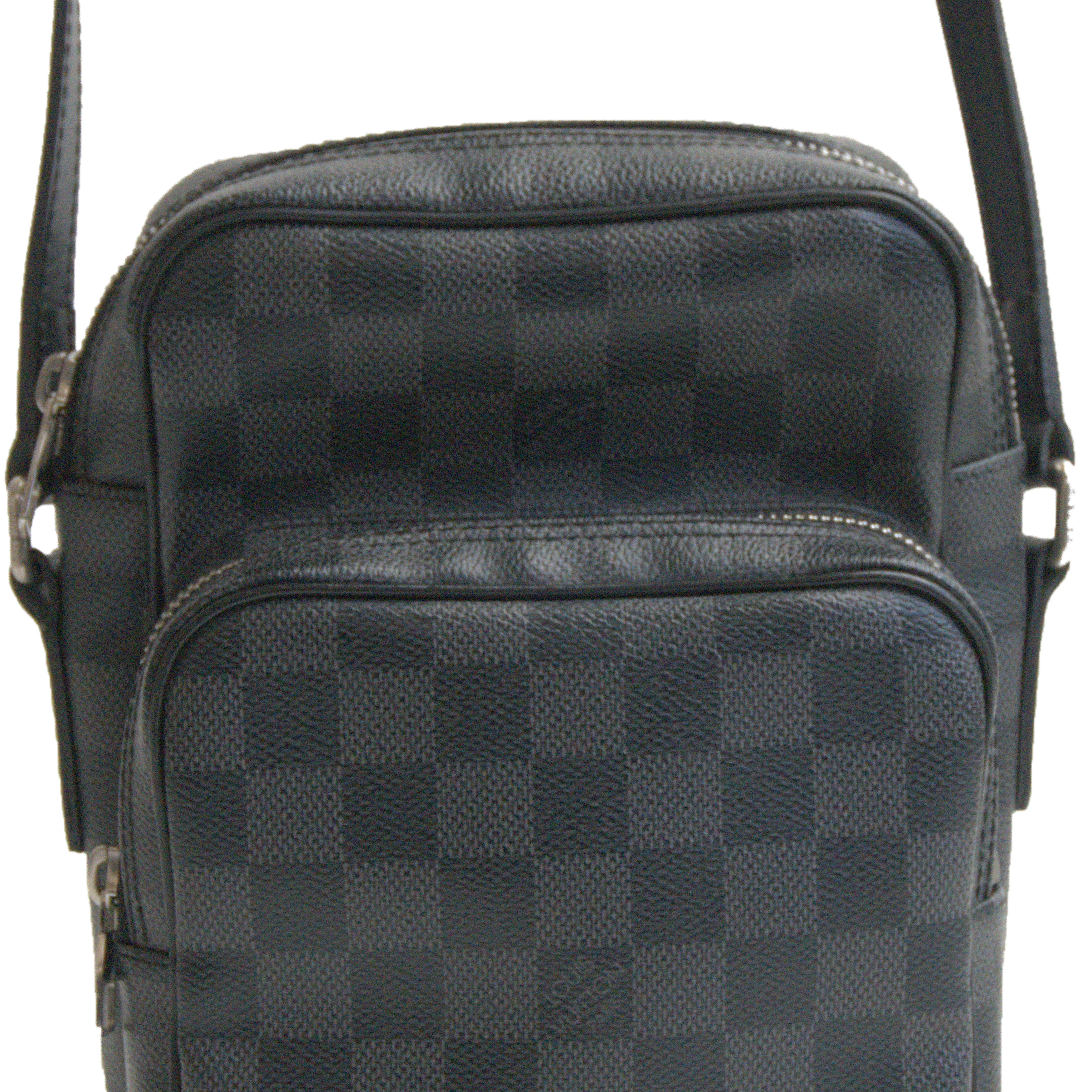 Louis Vuitton Grey Damier Crossbody Bag front detail alternate