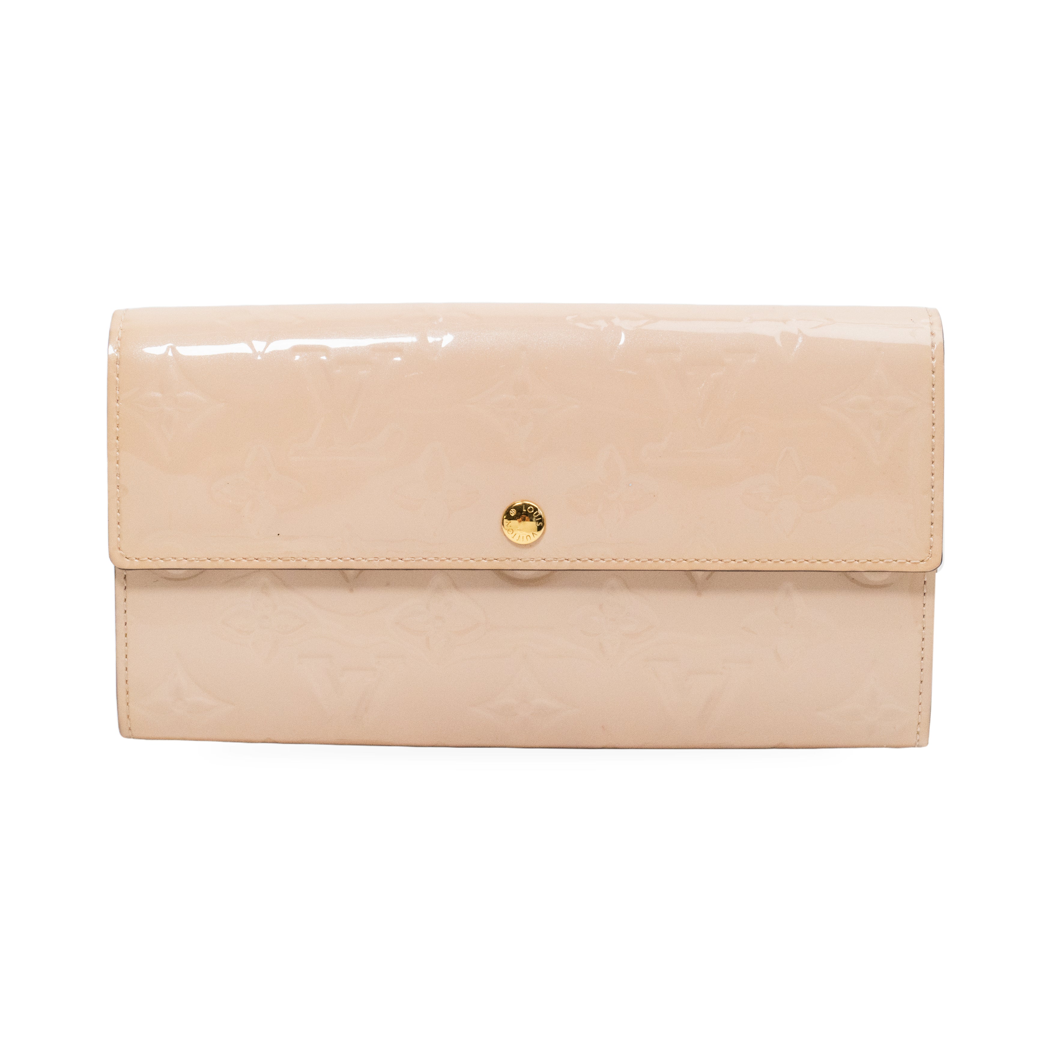 Louis Vuitton Beige Patent Wallet front