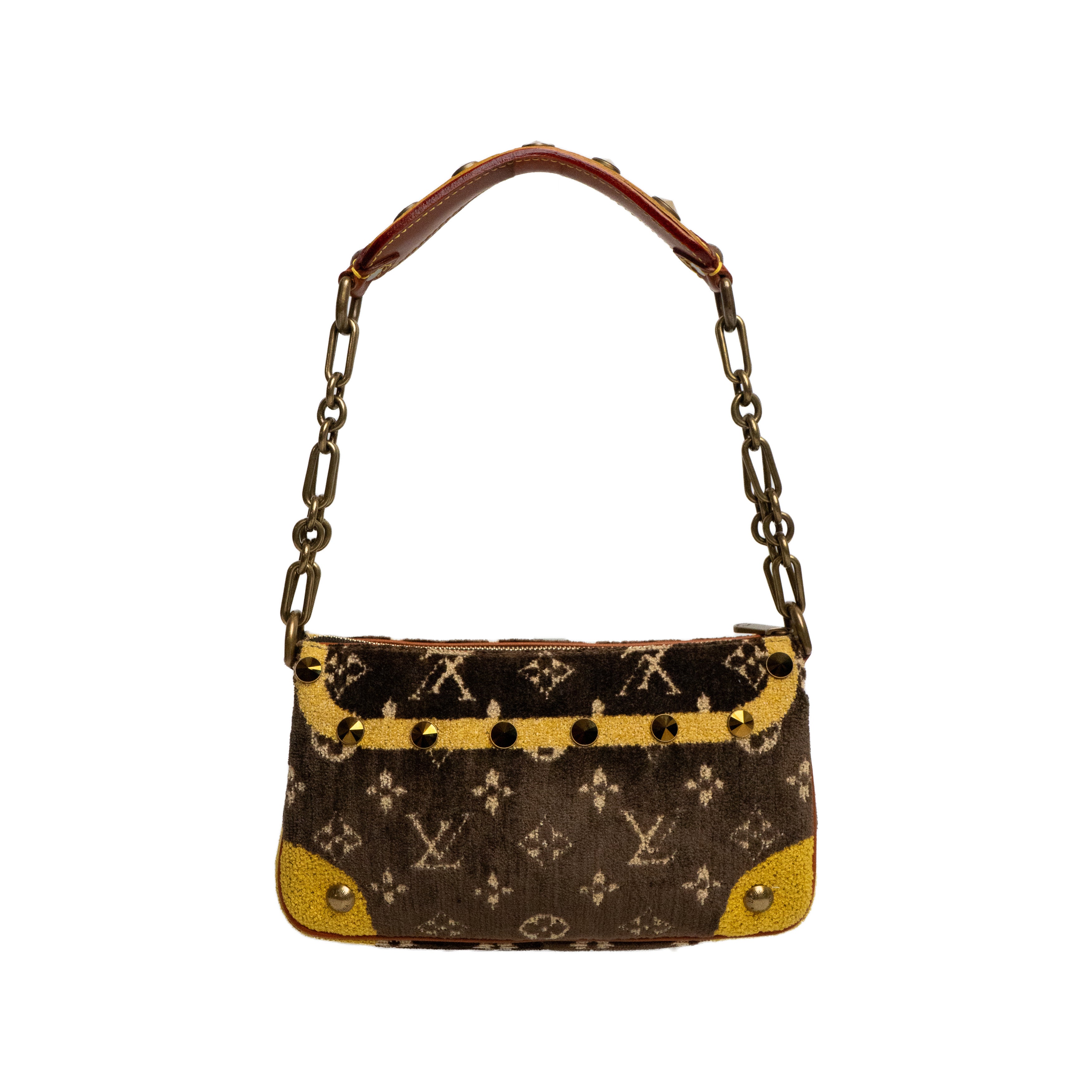 Louis Vuitton Brown Yellow Shoulder Bag back