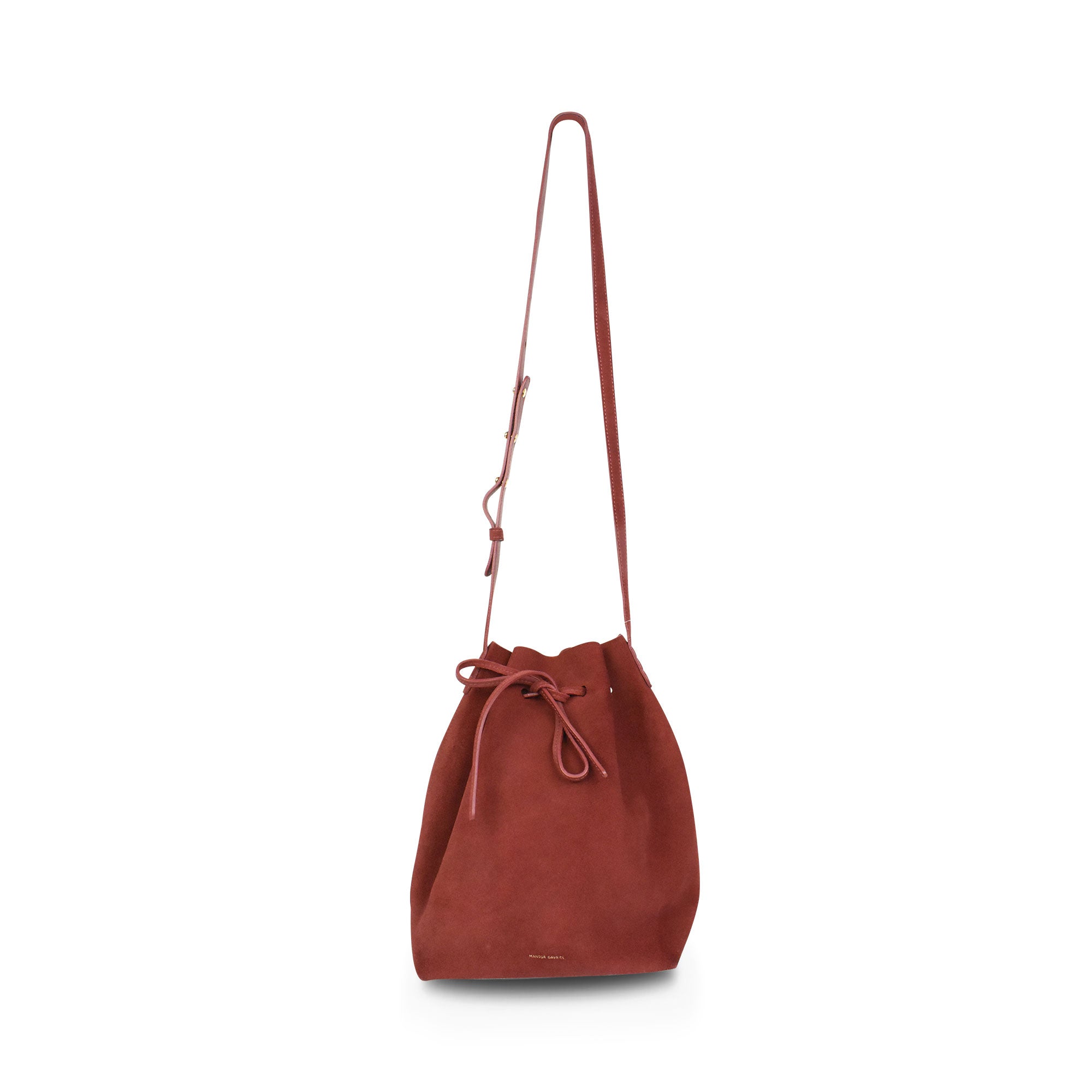 Factory Mansur Gavriel Suede Bucket Bag w/ Pouch