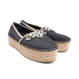 Miu Miu Crystal Embellished Platform Espadrilles - Women's 41