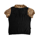 Moschino Silk Leopard Shirt with Black Vest - Women's 12