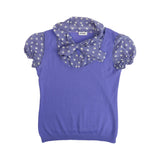 Moschino Purple Polka Dot Shirt with Knit Vest - Women's 12