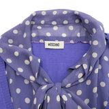 Moschino Purple Polka Dot Shirt with Knit Vest - Women's 12
