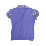 Moschino Purple Polka Dot Shirt with Knit Vest - Women's 12