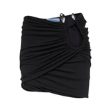 Mugler Ruched Resin Cutout Mini Skirt - Women's 36