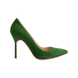 Manolo Blahnik Green Suede Pumps side