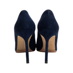 Manolo Blahnik Navy Suede Pumps back