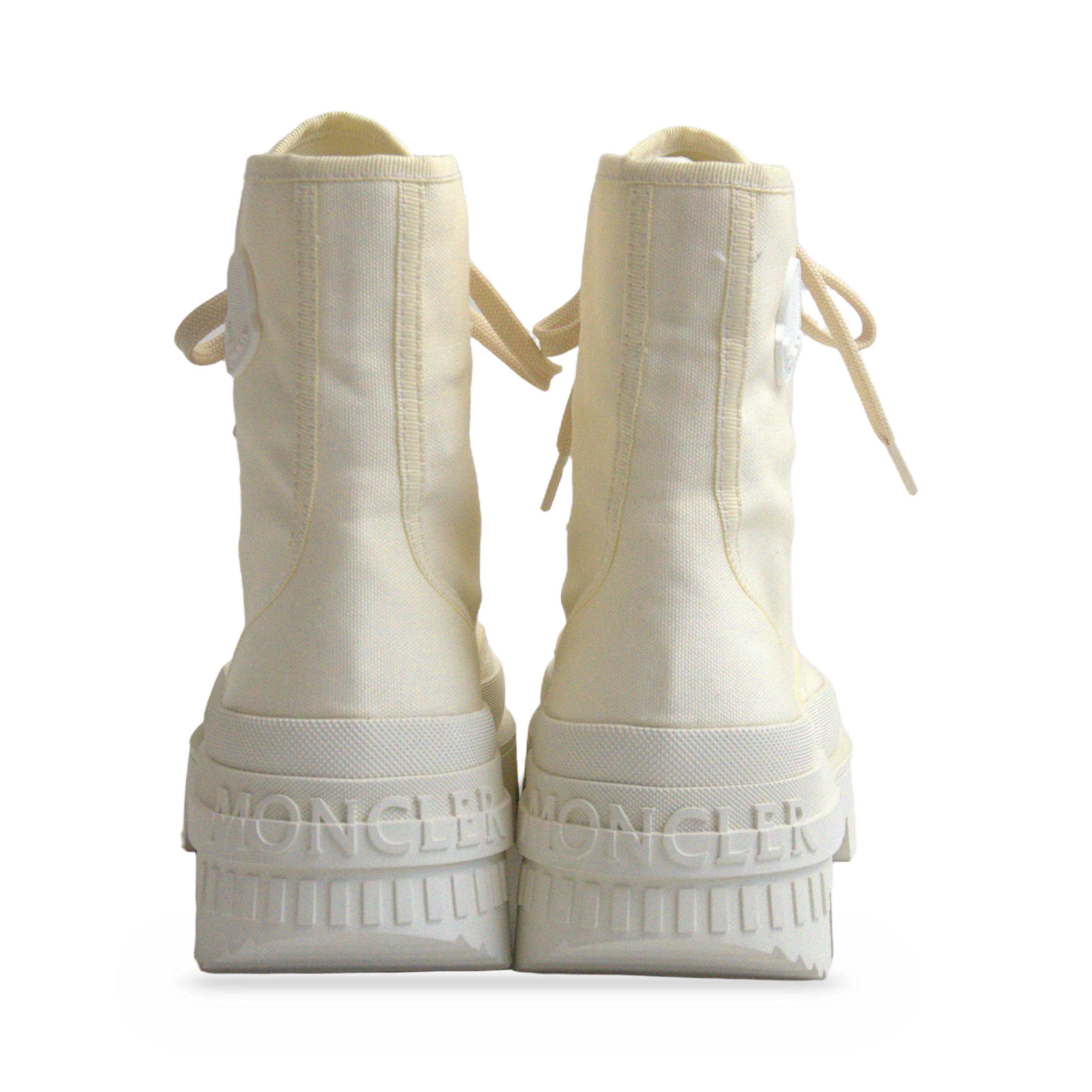Moncler Ivory Lace Up Boots back