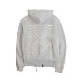 Off White 'Diag Distressed' Zip Up Hoodie - Women's M