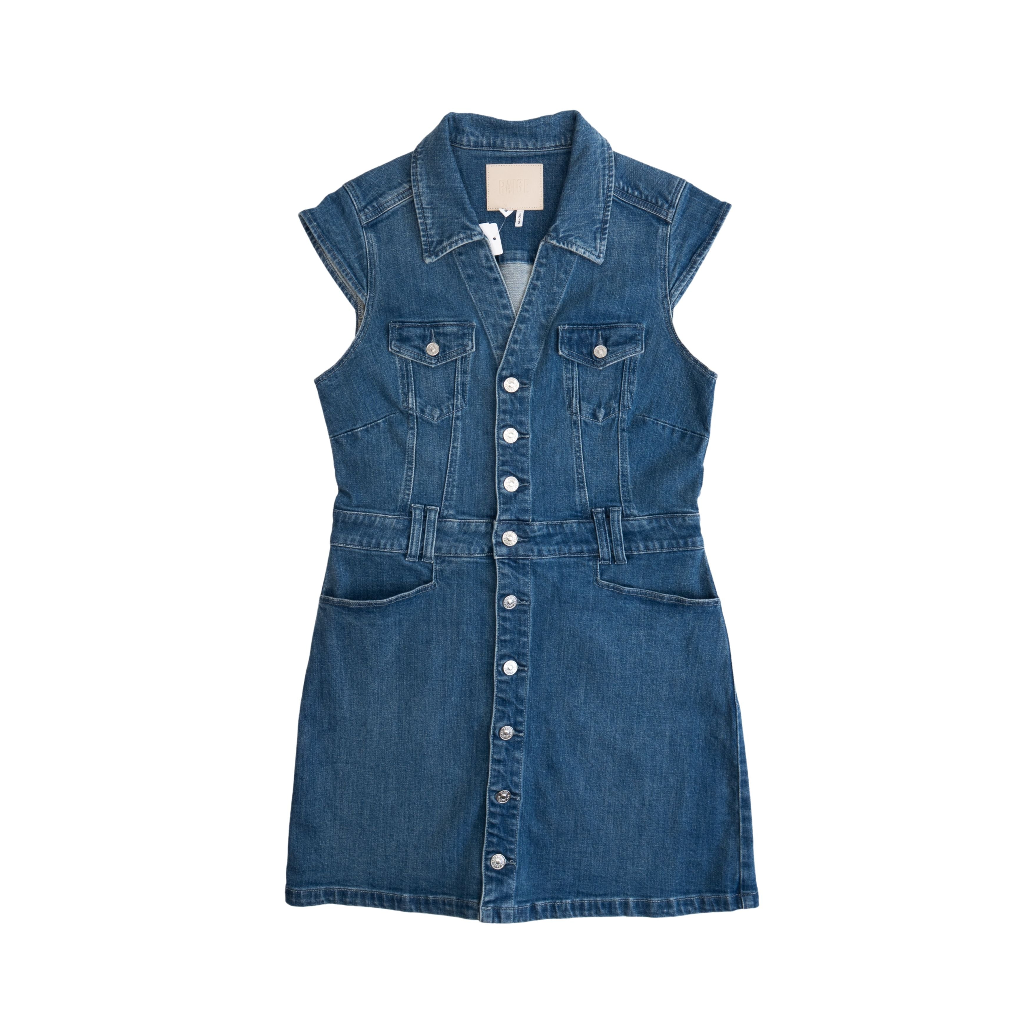 PAIGE Women's Jaxsyn Denim Dress, Size 8, Blue