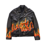 Palm Angels Moto Leather Jacket - Men's L