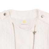 Pierre Balmain Moto-Style Quilted Panel Jacket - Women's 40