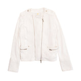 Pierre Balmain Moto-Style Quilted Panel Jacket - Women's 40