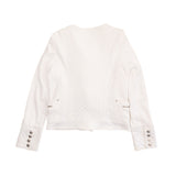 Pierre Balmain Moto-Style Quilted Panel Jacket - Women's 40