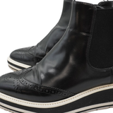 Prada 'Brogue' Platform Chelsea Boots - Women's 37