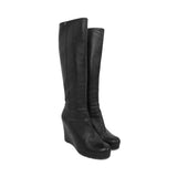Prada Leather Wedge Boots - Women's 39