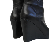 Prada Leather Wedge Boots - Women's 39