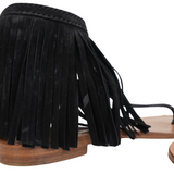 Prada Fringe T-Strap Sandals - Women's 37