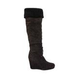 Prada Shearling Trim Wedge Boots - Women's 39.5