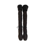 Prada Shearling Trim Wedge Boots - Women's 39.5