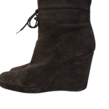 Prada Shearling Trim Wedge Boots - Women's 39.5