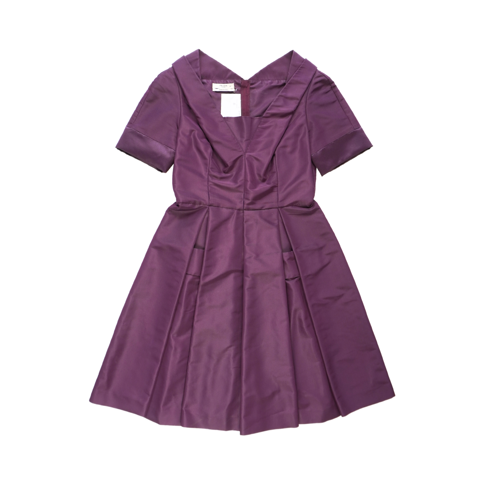 purple prada dress Prada Duchesse Midi Dress
