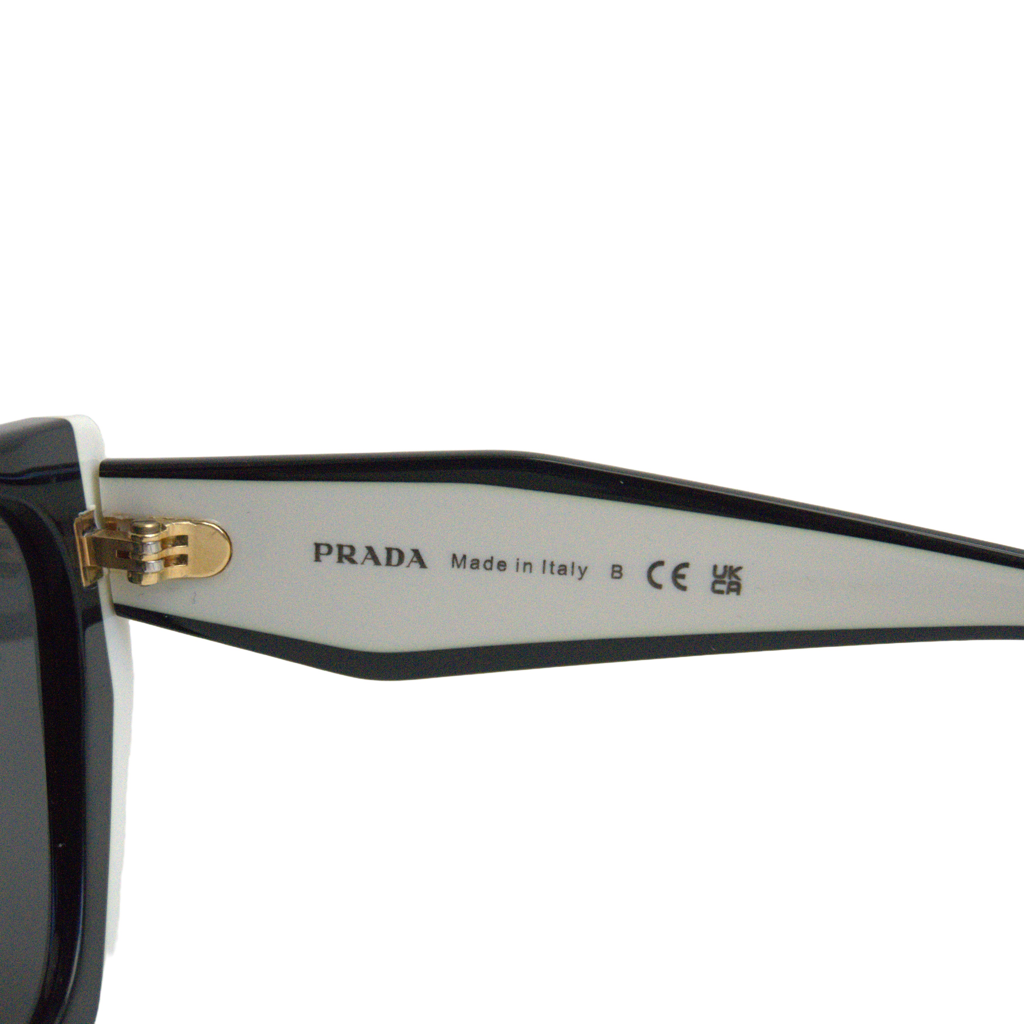 Prada Black Ivory Cat Eye Sunglasses interior detail