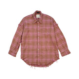 R13 'Shredded Seam Drop' Flannel Shirt - Women's XXS