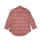 R13 'Shredded Seam Drop' Flannel Shirt - Women's XXS