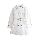 Roberto Cavalli White Trench Coat - Women's M