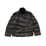 Just Cavalli Striped Fur Coat - Women's 44