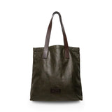 Salvatore Ferragamo Olive Calf Leather Tote Bag