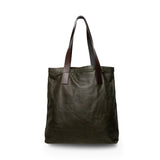 Salvatore Ferragamo Olive Calf Leather Tote Bag