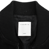 Sandro Black Suede Bomber Jacket - Men's M
