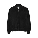 Sandro Black Suede Bomber Jacket - Men's M