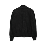 Sandro Black Suede Bomber Jacket - Men's M