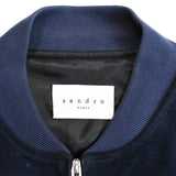 Sandro Navy Suede Bomber Jacket - Men's L