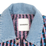 Sandro 'Gigina' Denim Trim Tweed Jacket - Women's 1
