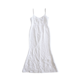 Self Portrait 'White Beaded Sequin' Maxi Dress - Women's 10