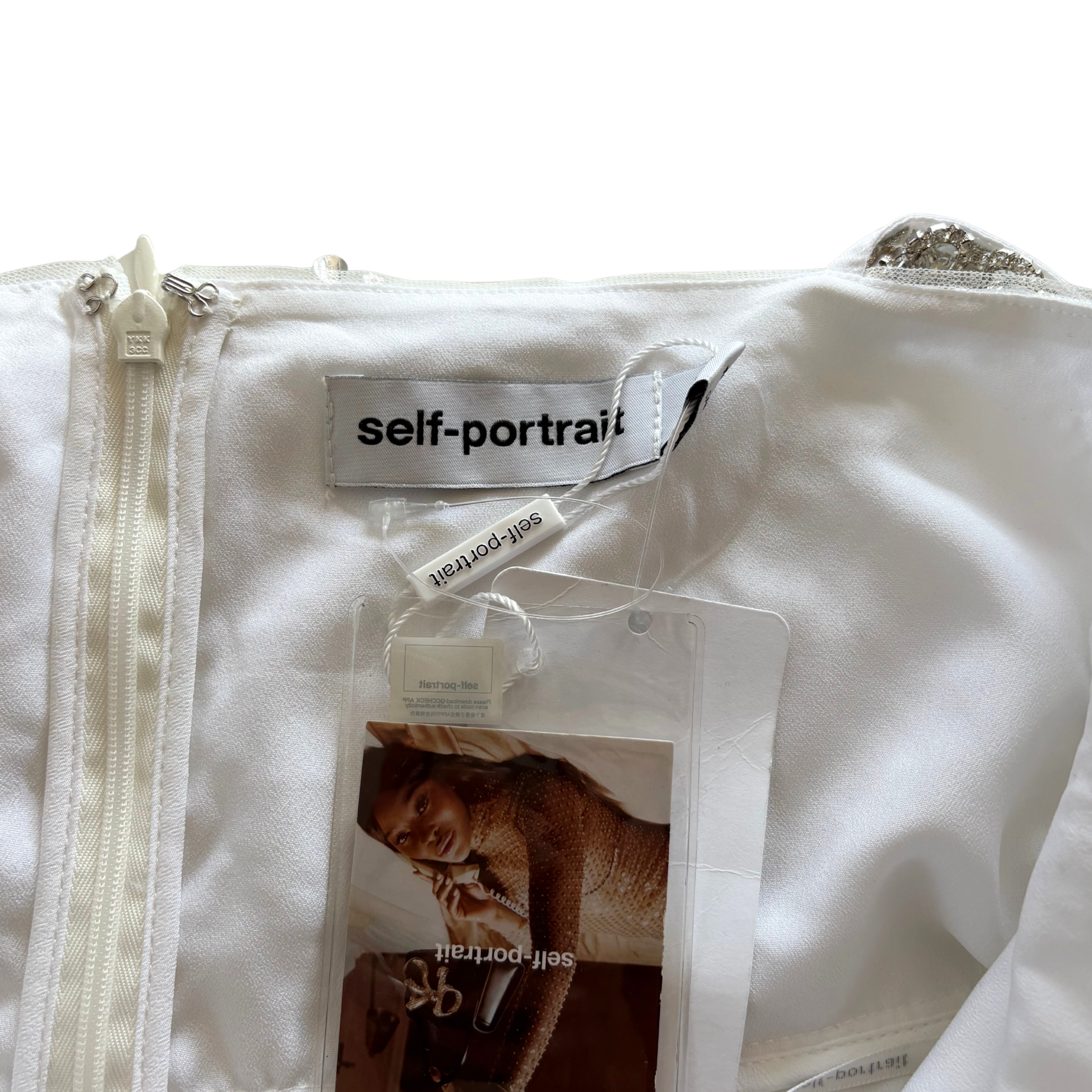 self portrait white beaded sequin maxi dress SELF-PORTRAIT White Beaded Sequin Spaghetti-Strap Maxi Dress UK4 US0 RRP550