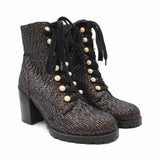 Stuart Weitzman Tweed Combat Boots - Women's 7