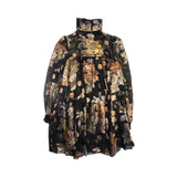 Saint Laurent Long Sleeve Babydoll Dress - Women's 40
