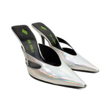 The Attico Silver Mules - Women's 40