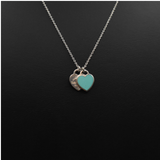 Tiffany & Co. 'Blue Double Heart Tag' Necklace