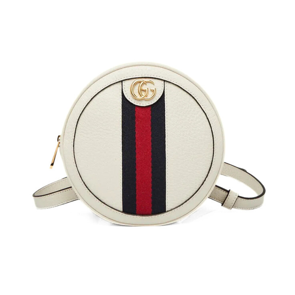 GUCCI Ophidia Leather Cross-Body Bag White
