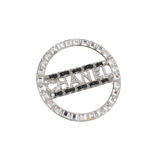Chanel Crystal Logo Brooch