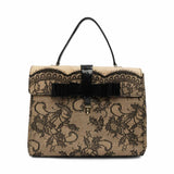 Valentino Lace Raffia Top Handle Handbag