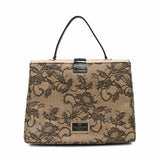 Valentino Lace Raffia Top Handle Handbag